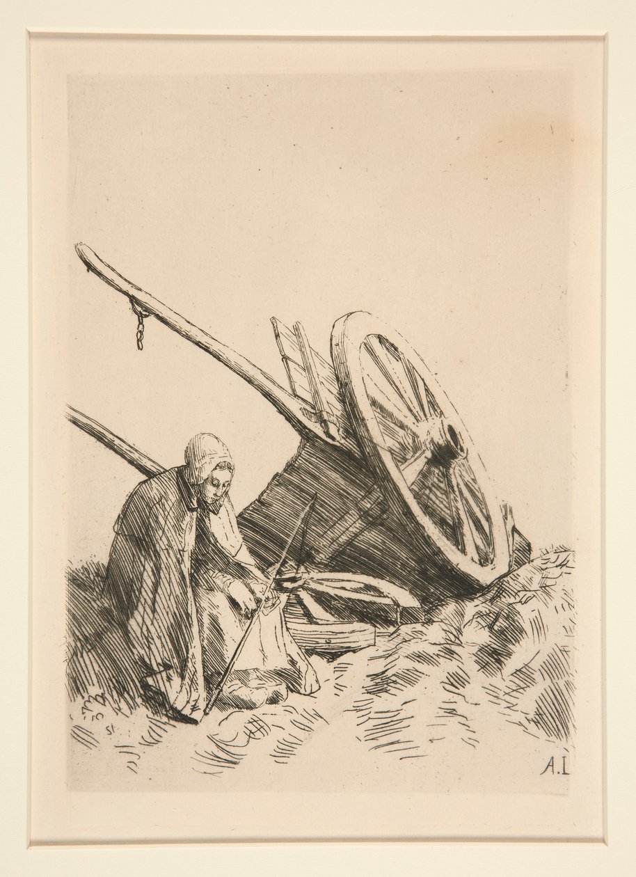La Charette Brisee (The Broken Cart) af Alphonse Legros