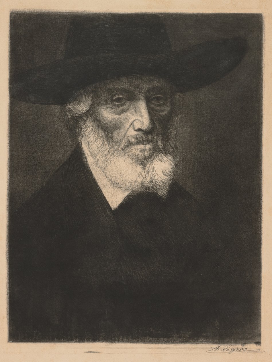 Stort portræt af Thomas Carlyle. af Alphonse Legros