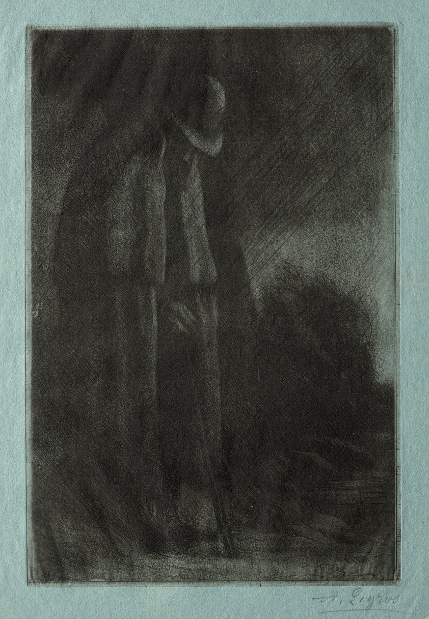 Den rejsende i ly. af Alphonse Legros