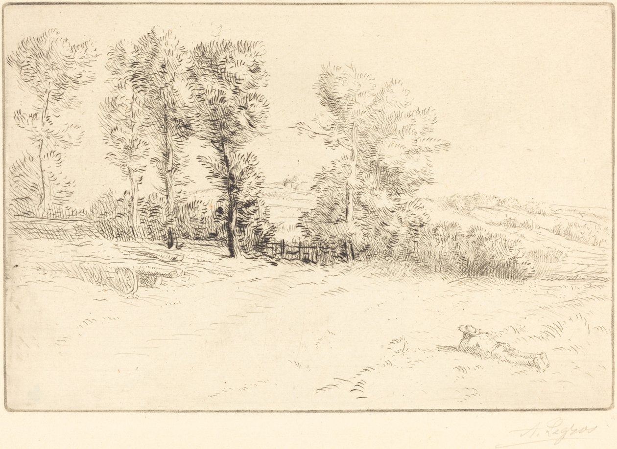 Eng i solskin (Le pre ensoleille) af Alphonse Legros
