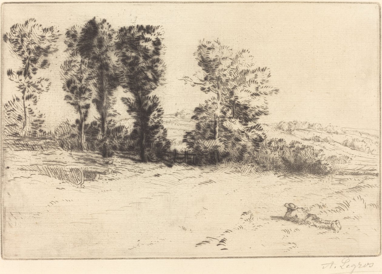 Eng i solskin (Le pre ensoleille) af Alphonse Legros