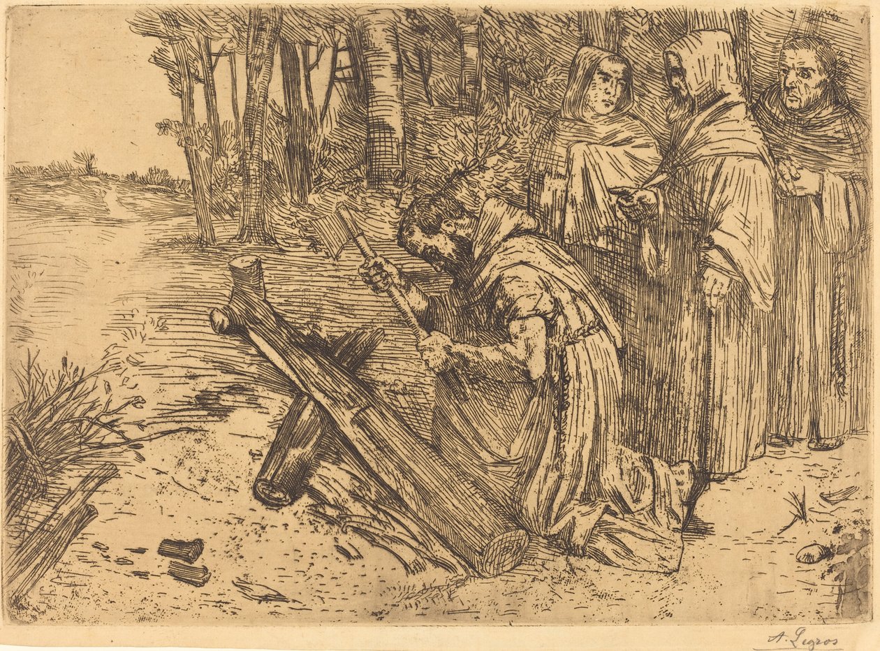 Munke hugge træ Les moines bucherons. af Alphonse Legros