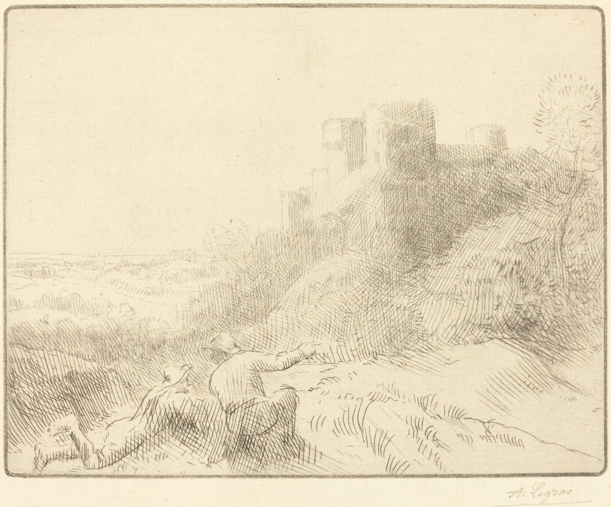 Old Chateau Et gammelt slot. af Alphonse Legros