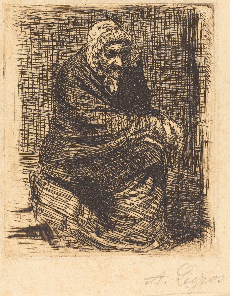 Gammel kvinde siddende Den gamle kvinde siddende. af Alphonse Legros