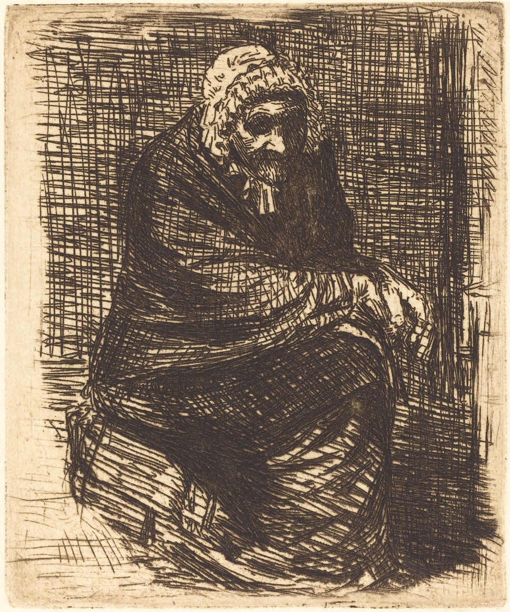 Gammel kvinde siddende Den gamle kvinde siddende. af Alphonse Legros