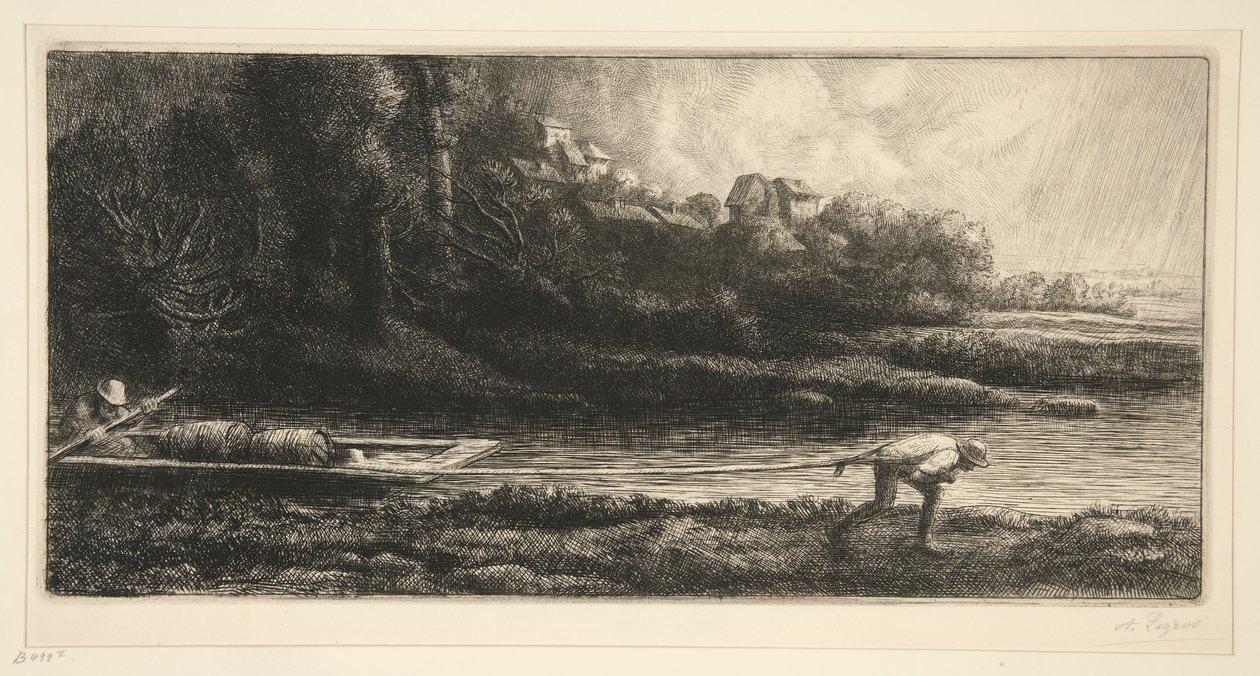 Bådlandskab af Alphonse Legros