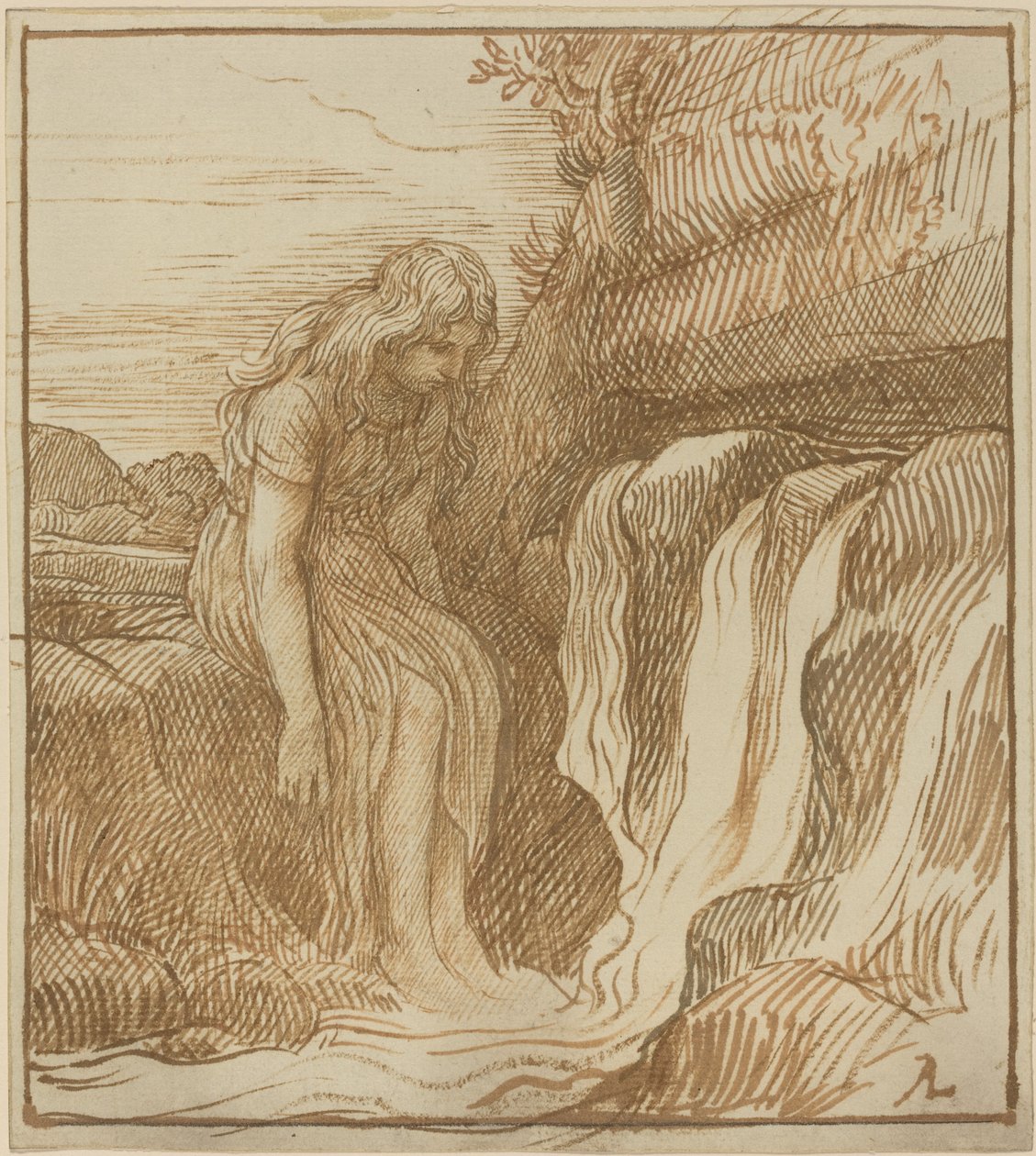 Bonde ved Kilden. af Alphonse Legros
