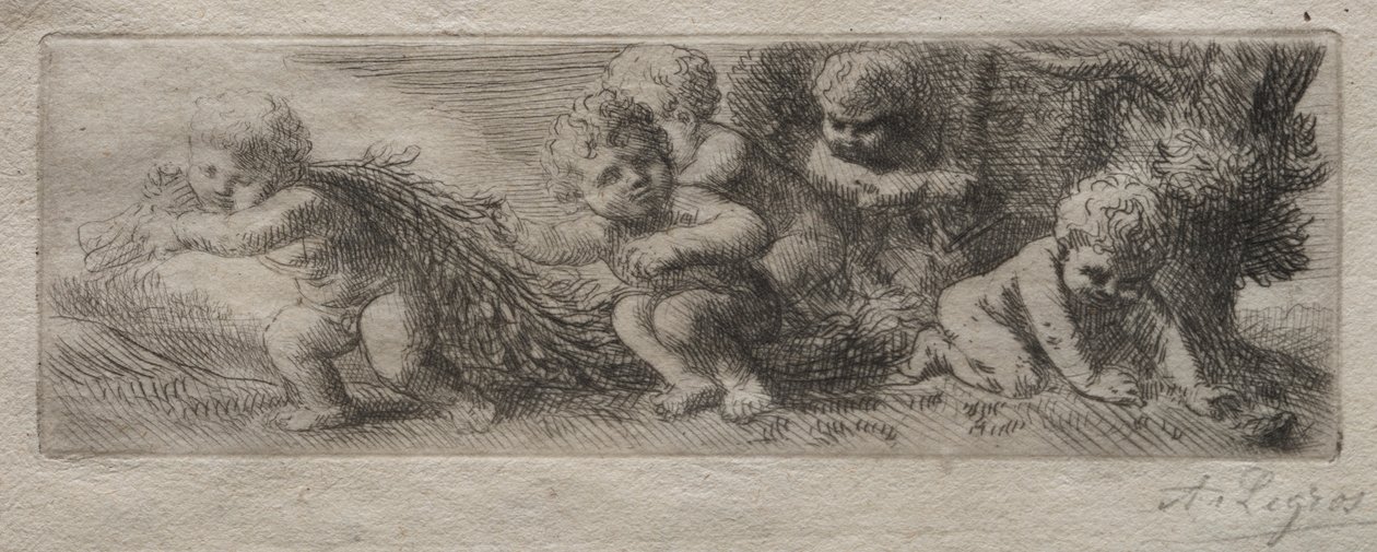 Plade til Top of Pin Box. af Alphonse Legros