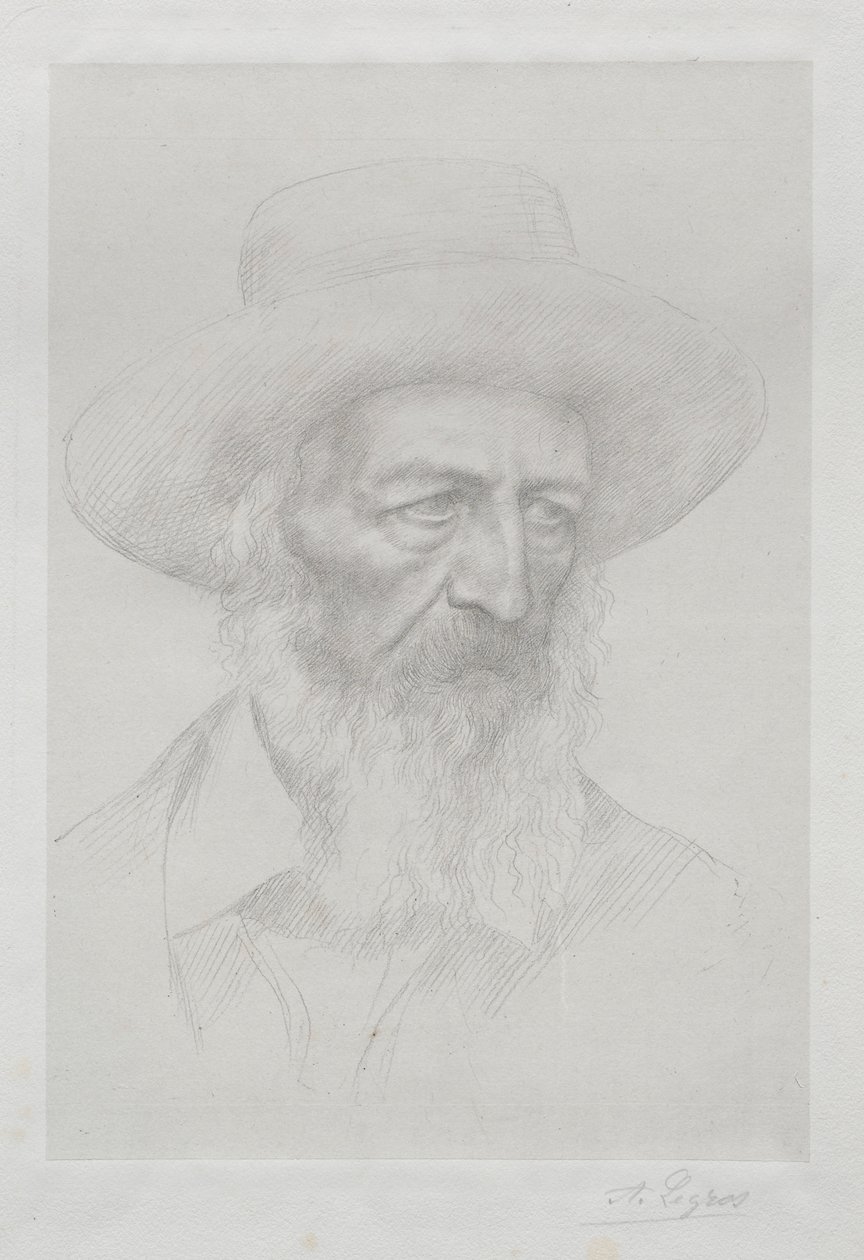 Portræt af Alfred Lord Tennyson. af Alphonse Legros