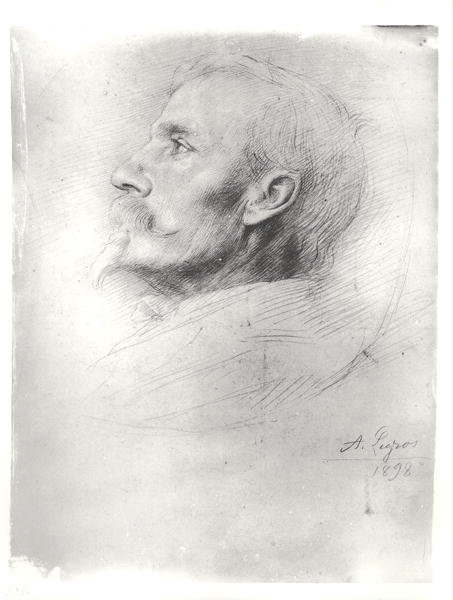 Portræt af Walter Crane (1845-1915) af Alphonse Legros