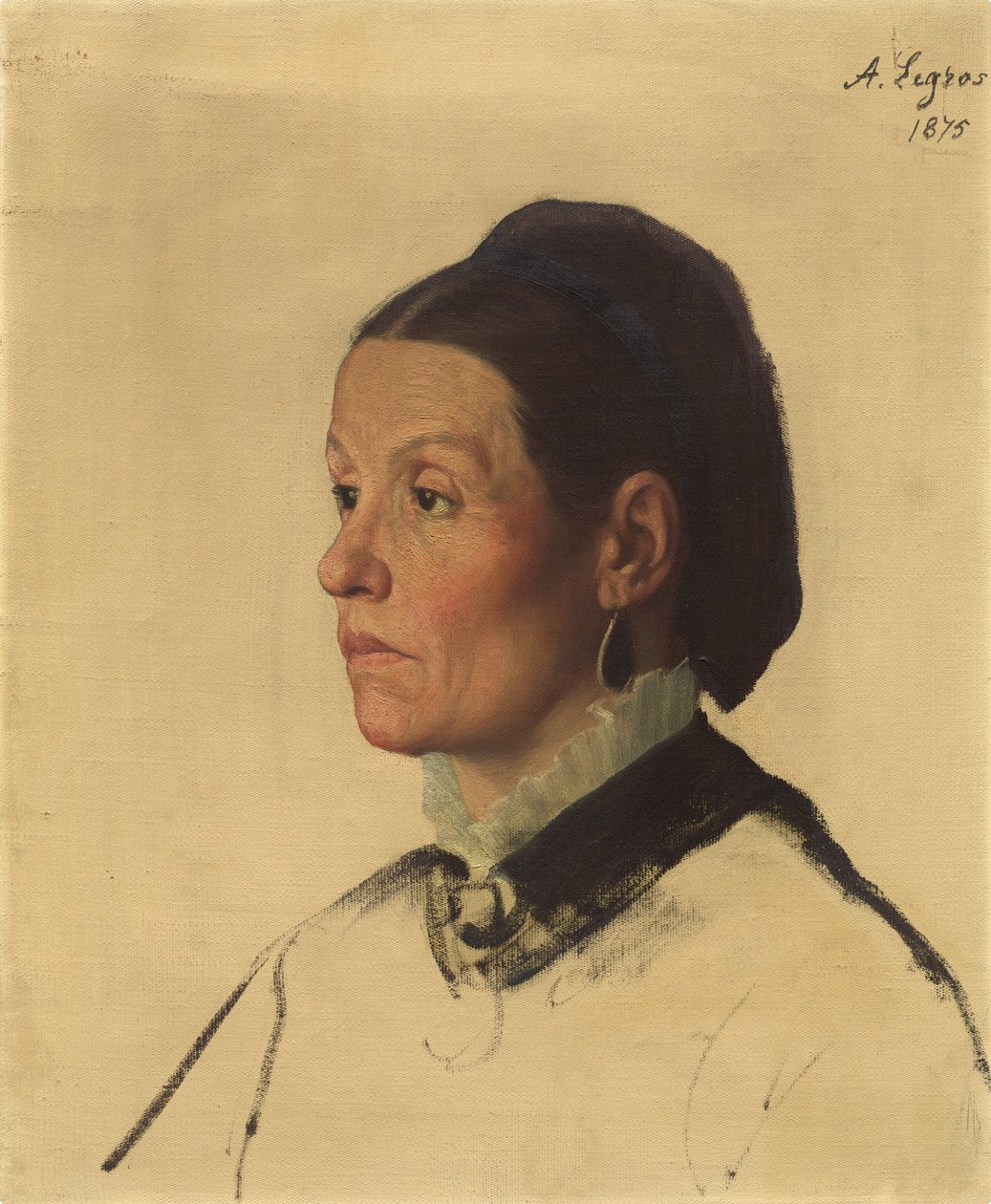 Portræt af en kvinde af Alphonse Legros