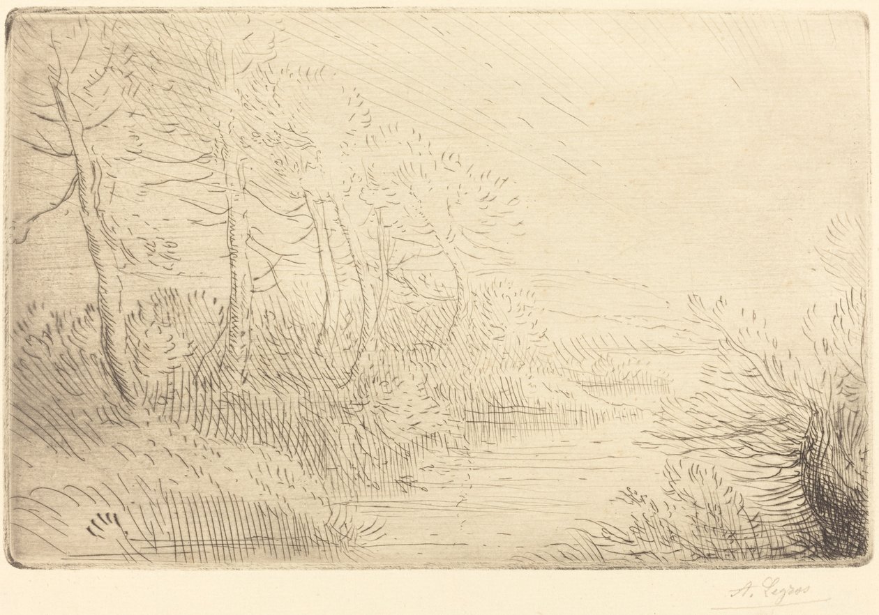 Flodbred (Bord de la riviere) af Alphonse Legros