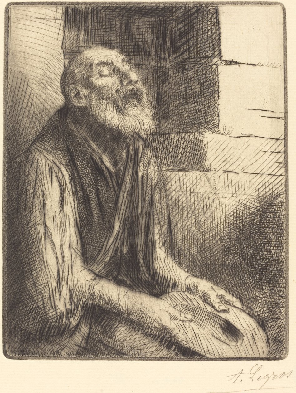 Siddende tigger (mendiant assis) af Alphonse Legros
