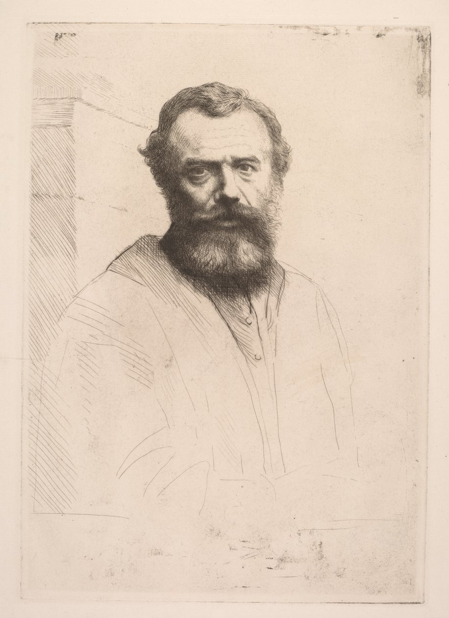 Selvportræt (tredje plade) af Alphonse Legros