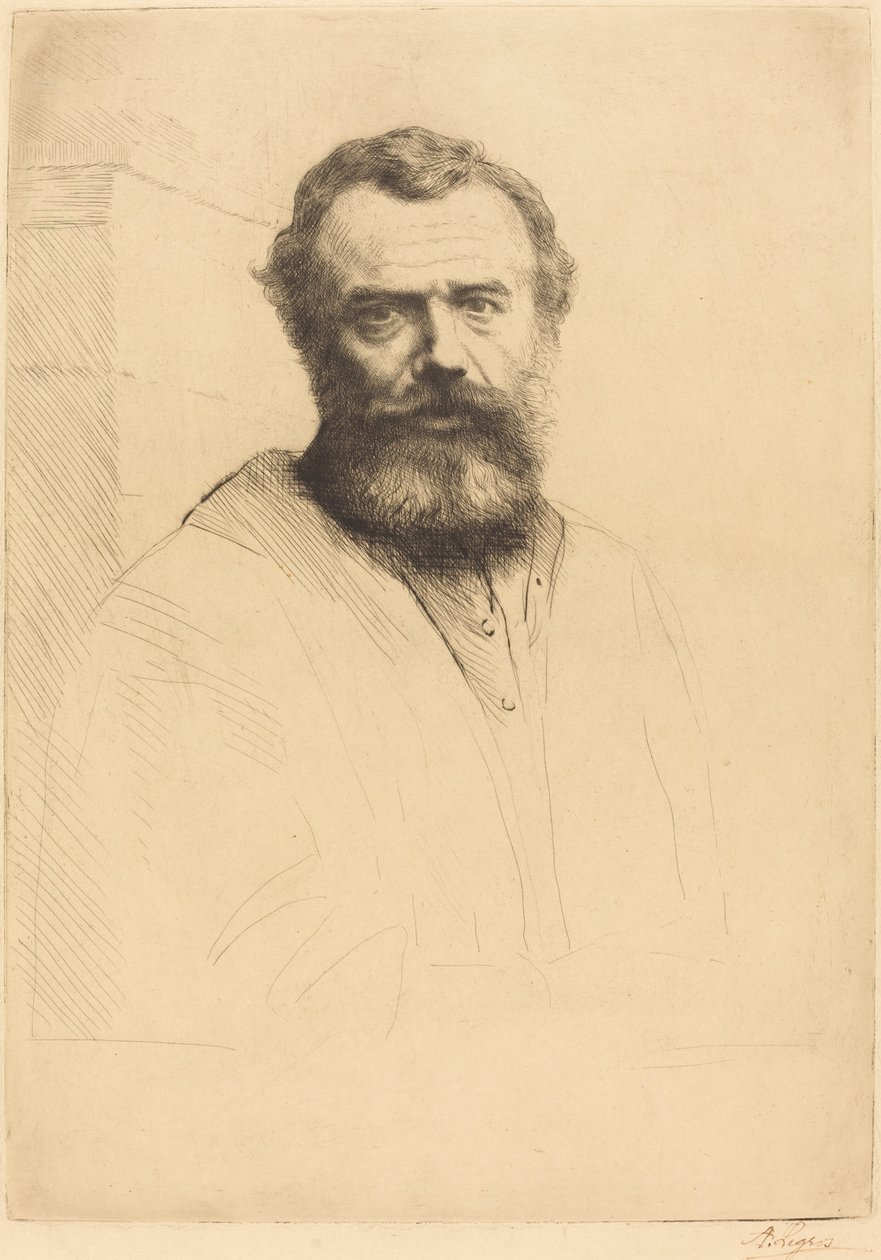 Selvportræt, 3. plade af Alphonse Legros
