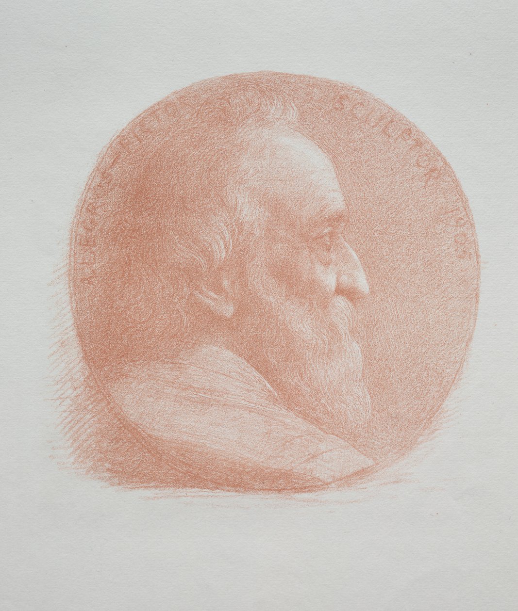 Selvportræt, medaljon nr. 2 (11. plade) af Alphonse Legros
