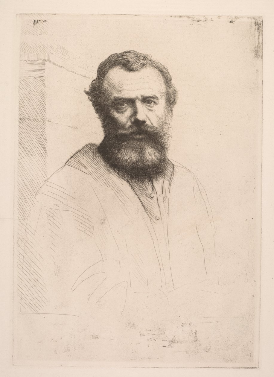 Selvportræt tredje plade. af Alphonse Legros
