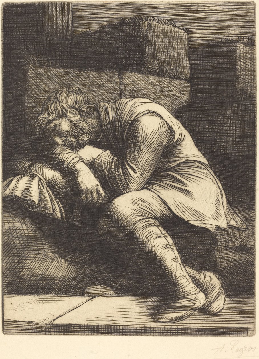 Sovende tigger af Alphonse Legros