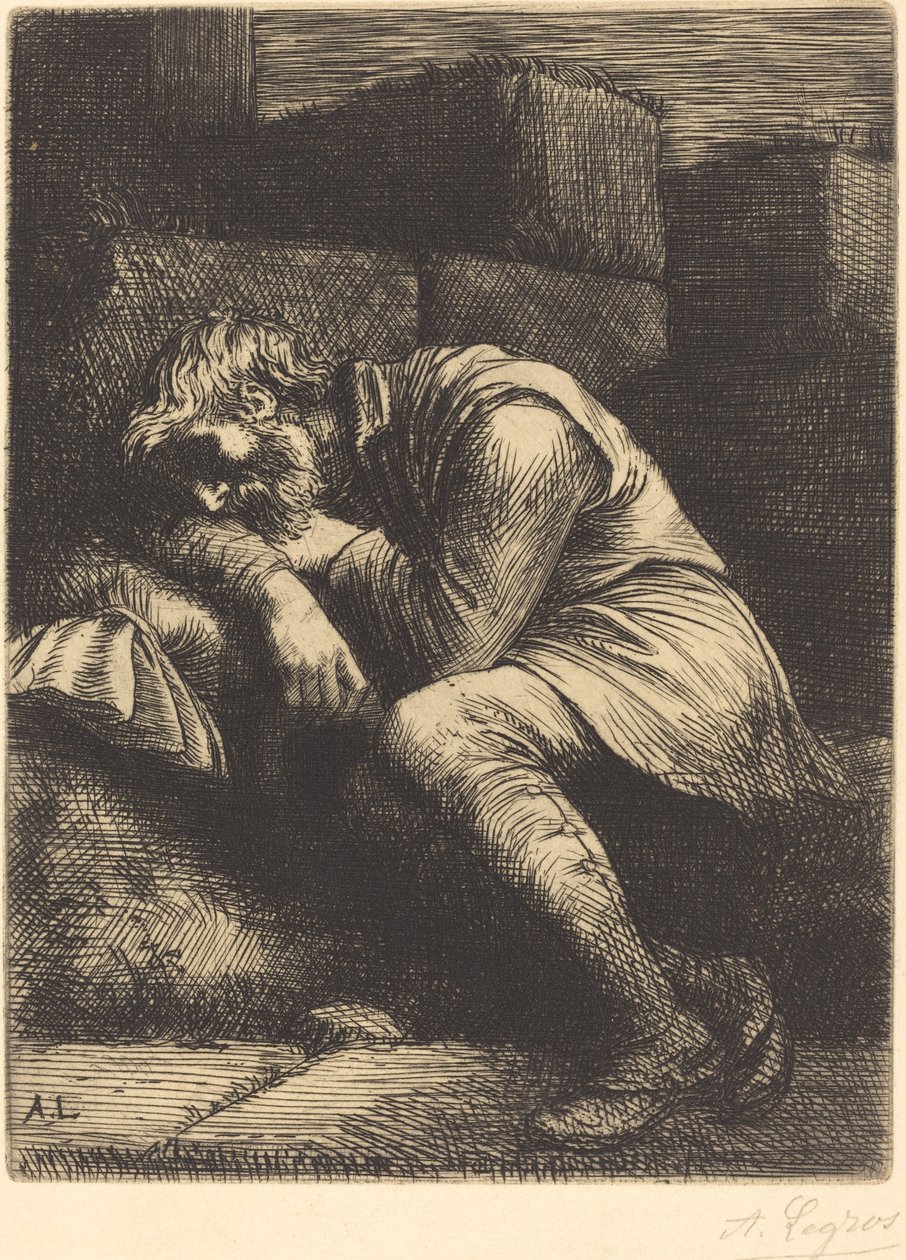 Sovende tigger af Alphonse Legros
