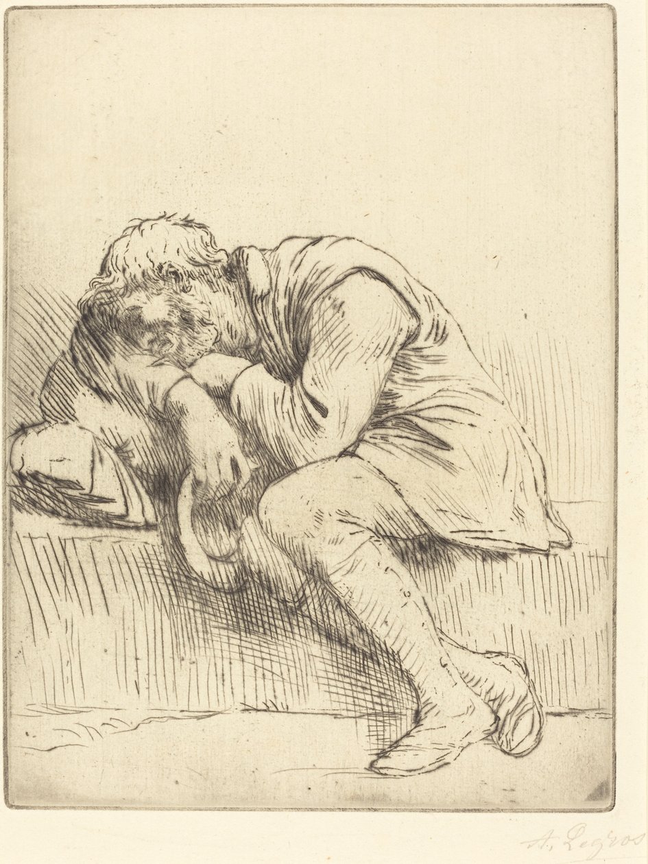 Sovende tigger af Alphonse Legros