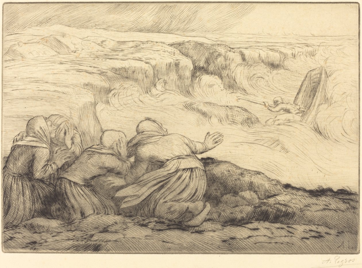 Lille båd i fare (Barque en peril) af Alphonse Legros