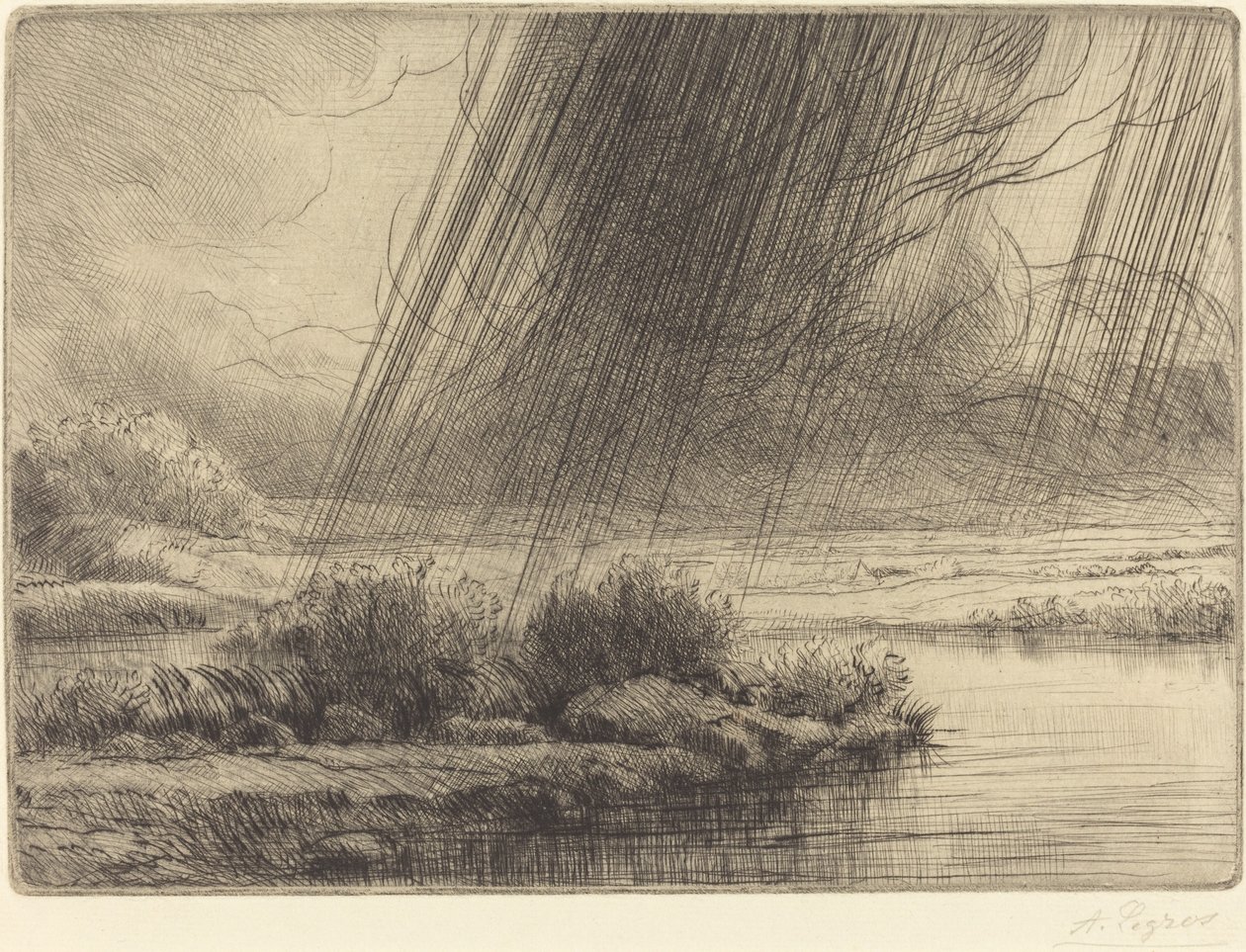 Storm af Alphonse Legros