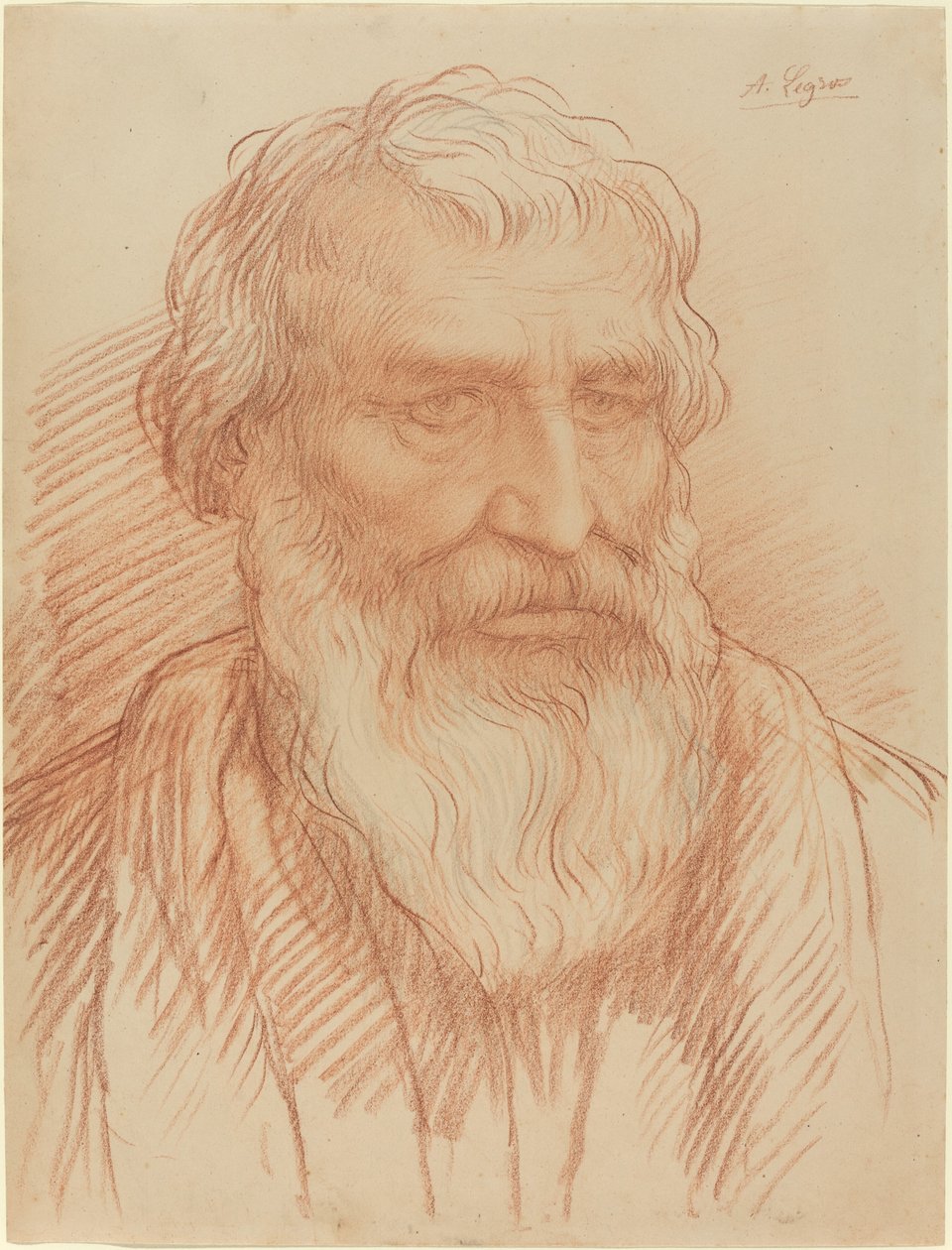 Studie af et hoved. af Alphonse Legros
