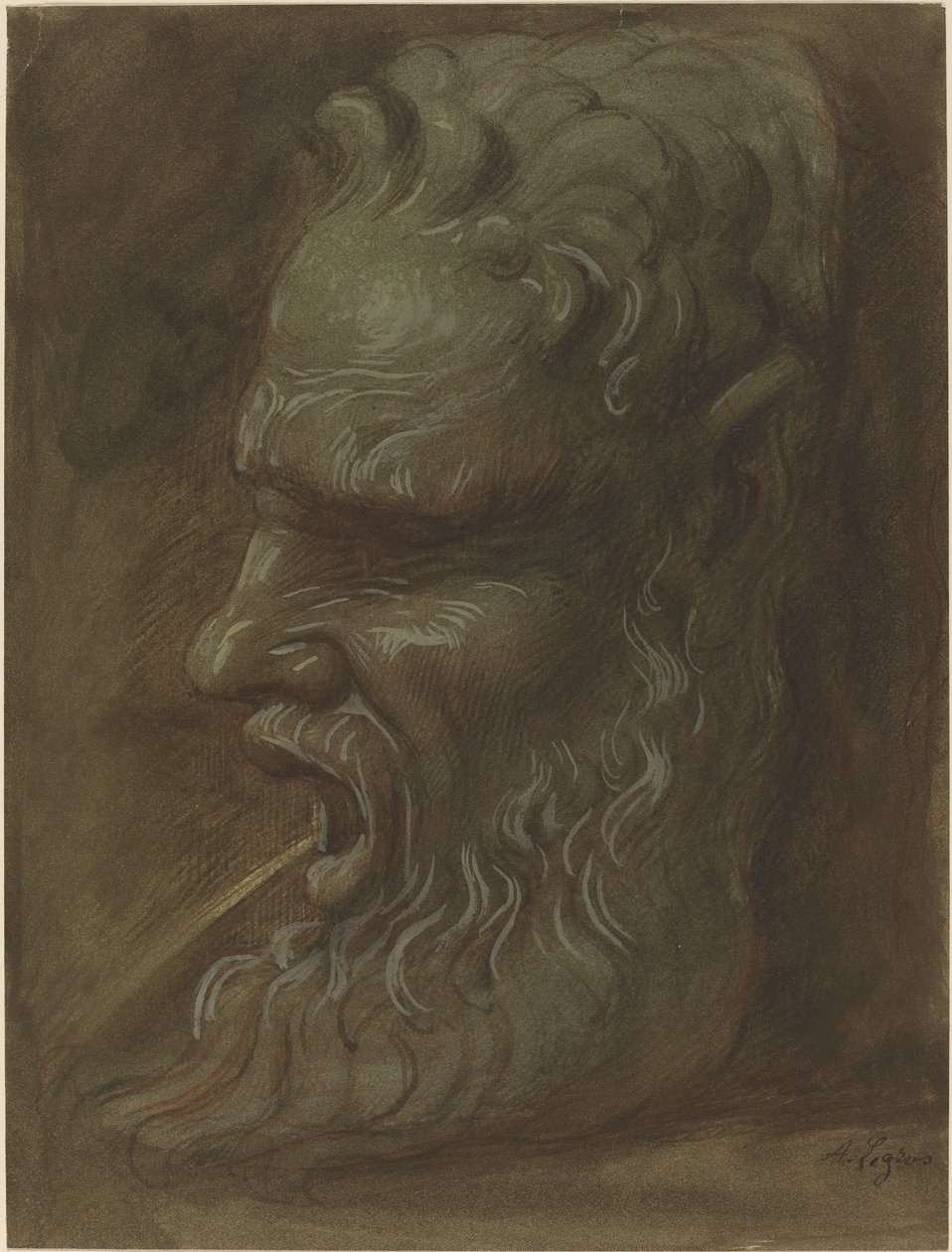Studie af en maske af Alphonse Legros