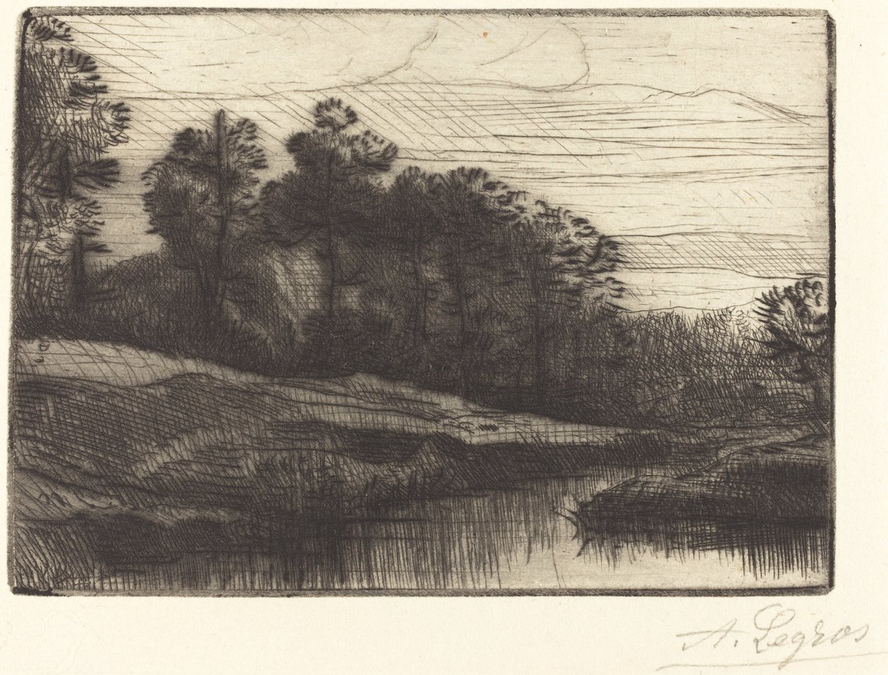 Solnedgang (aften (solnedgang)) af Alphonse Legros
