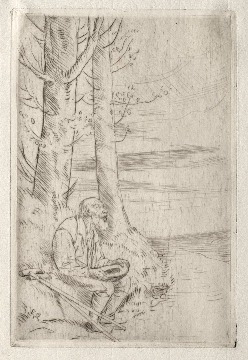 Den blinde tigger. af Alphonse Legros