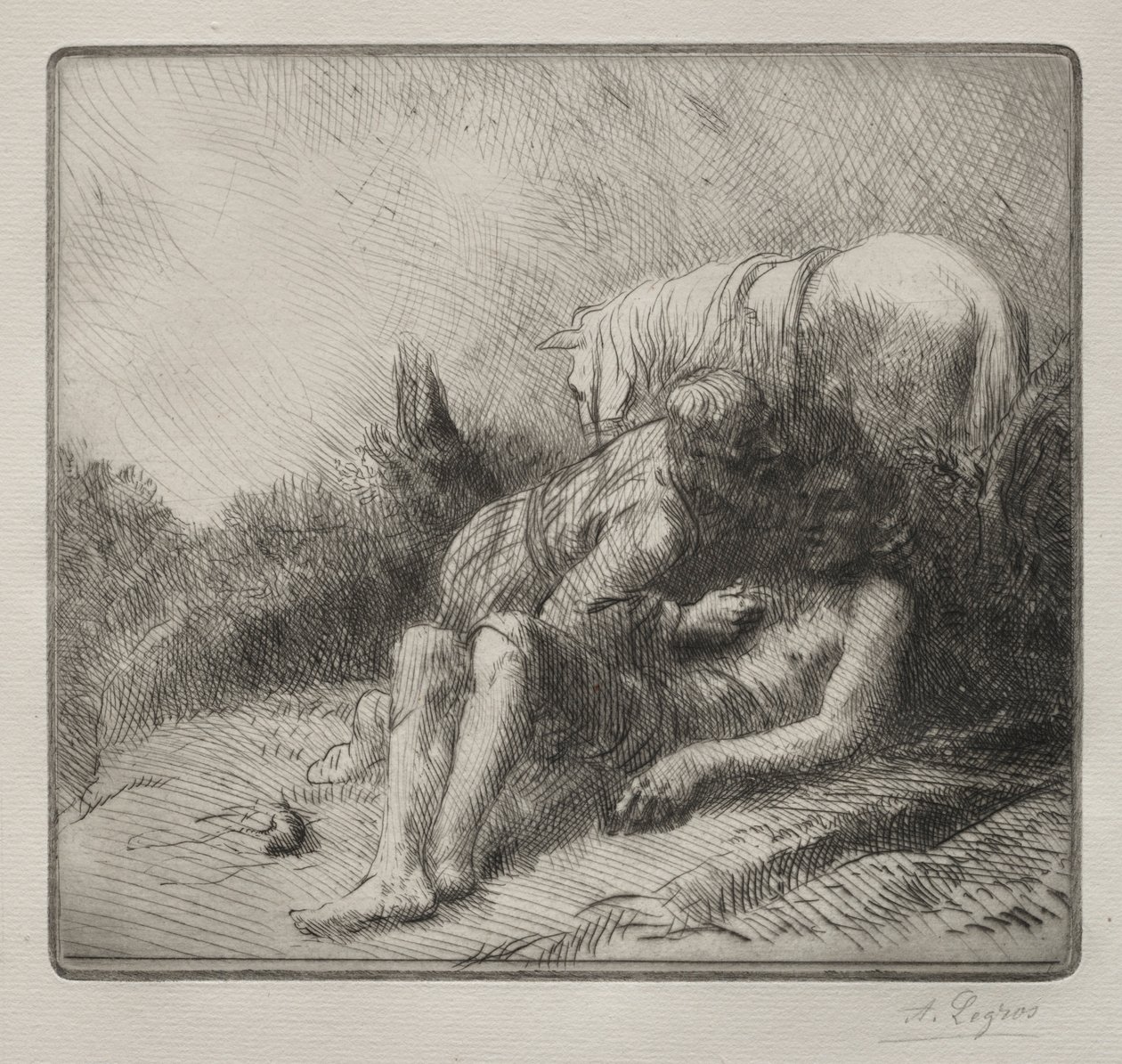 Den barmhjertige samaritaner. af Alphonse Legros