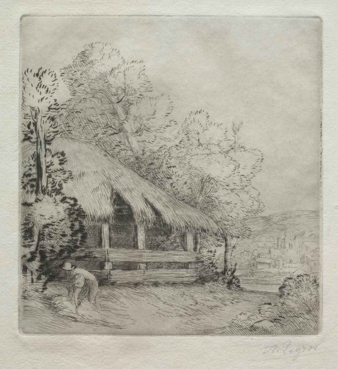 Det lille skur Le Petit Hangar. af Alphonse Legros
