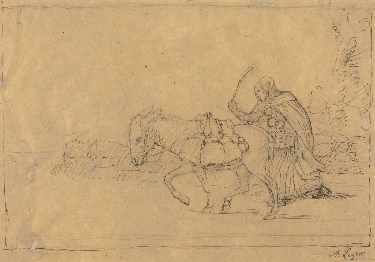 Mælkepigen i Boulogne af Alphonse Legros