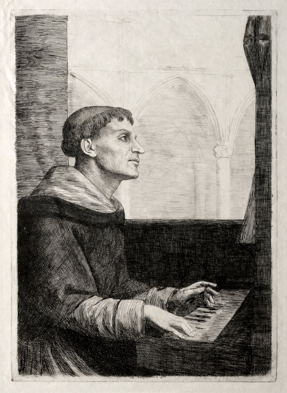 Munken ved Orgelet. af Alphonse Legros