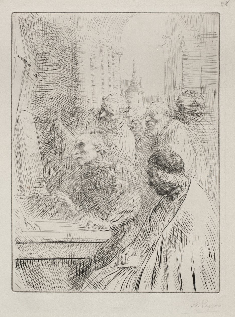 Munke i kirken af Alphonse Legros