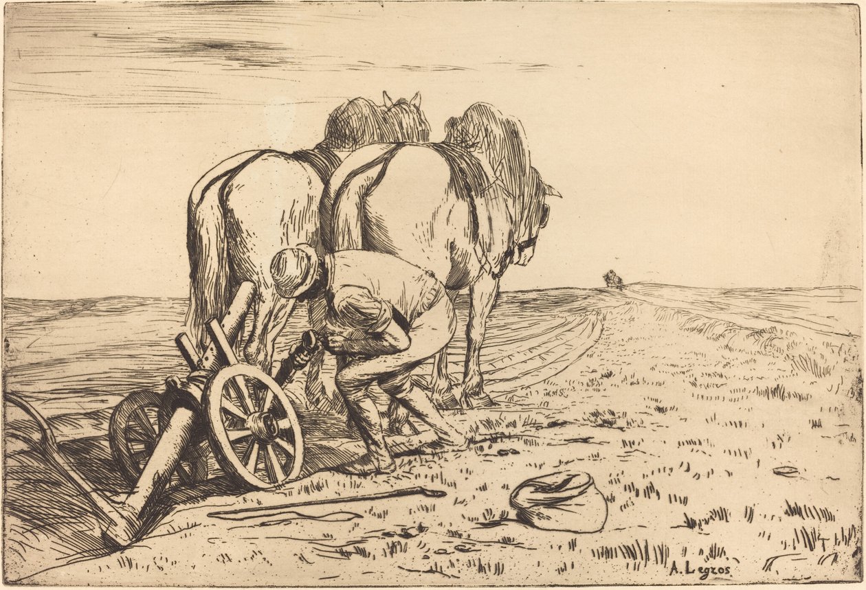 Ploven (La charrue) af Alphonse Legros