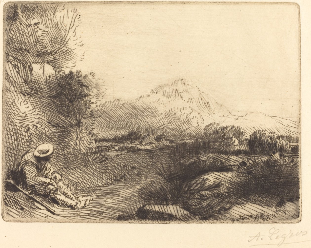 Rejsende hviler af Alphonse Legros