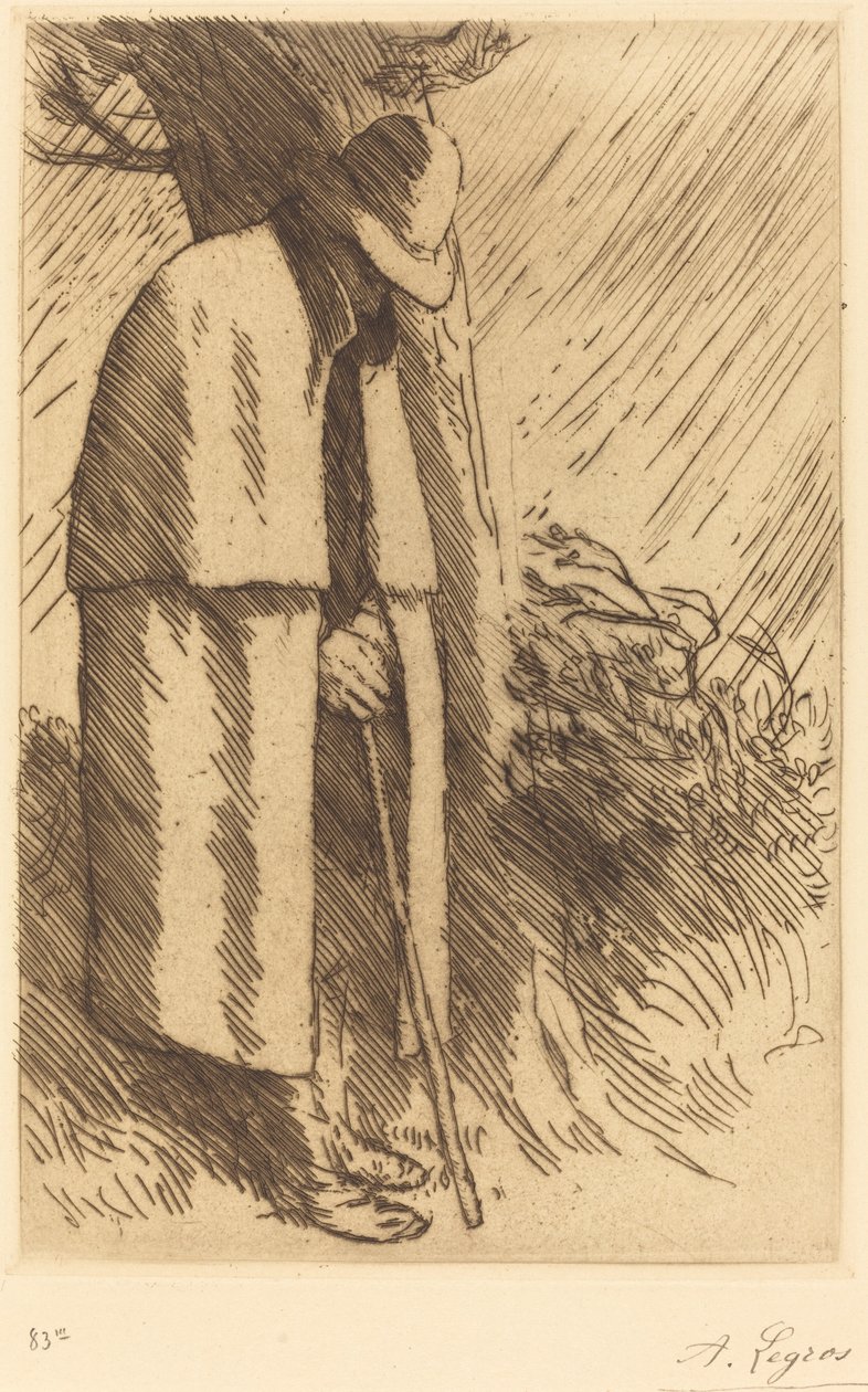 Rejsende tager ly af Alphonse Legros