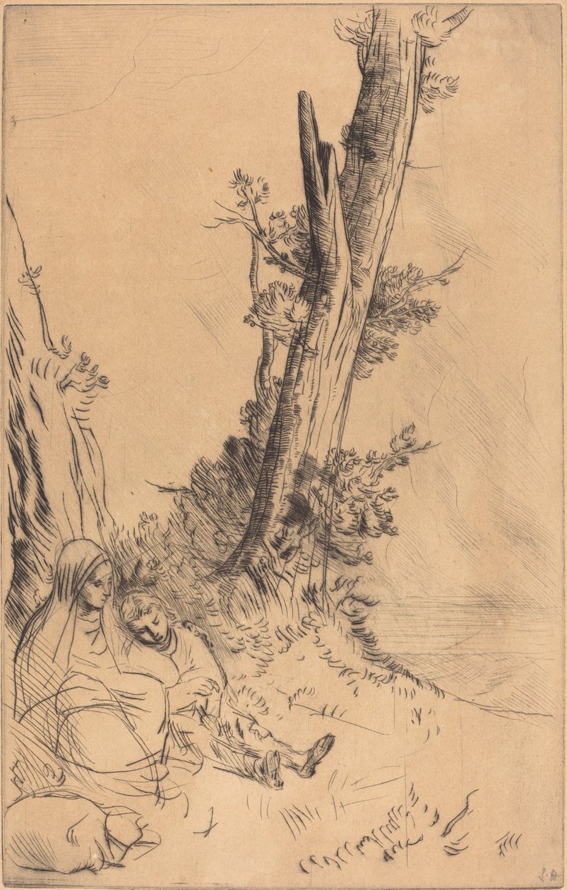Rejsende hviler af Alphonse Legros
