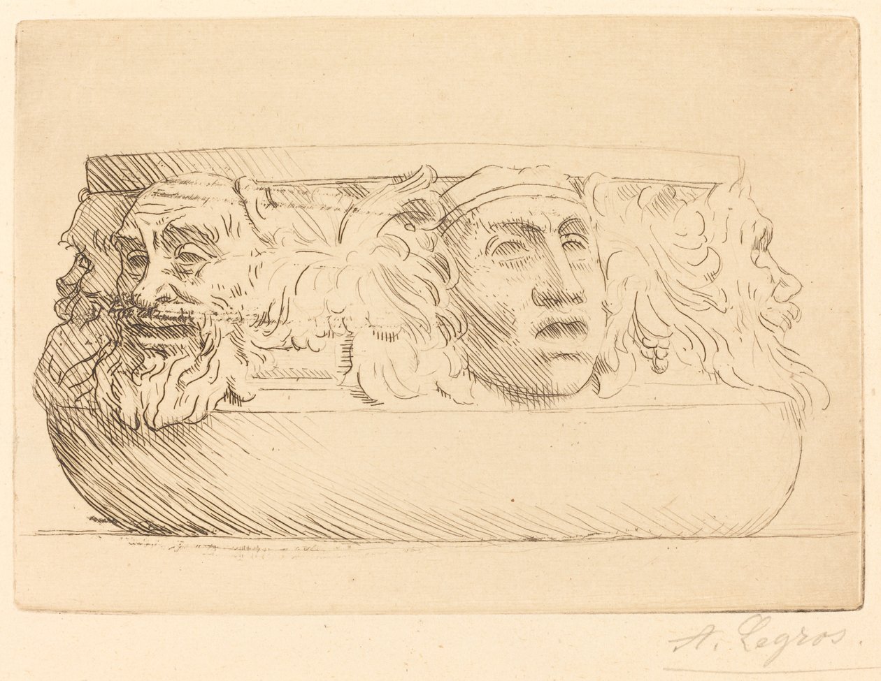 Vase med grotesker af Alphonse Legros