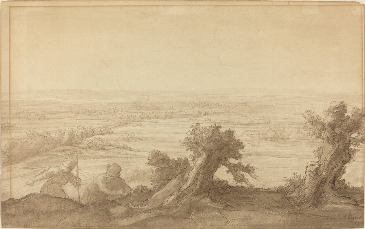 Udsigt over Flat Country af Alphonse Legros