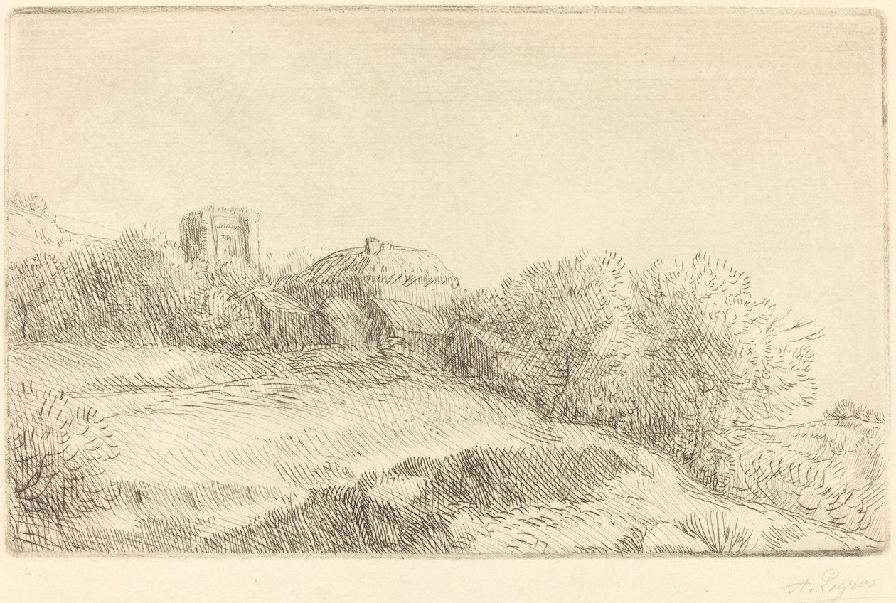 Landsby (En landsby) af Alphonse Legros