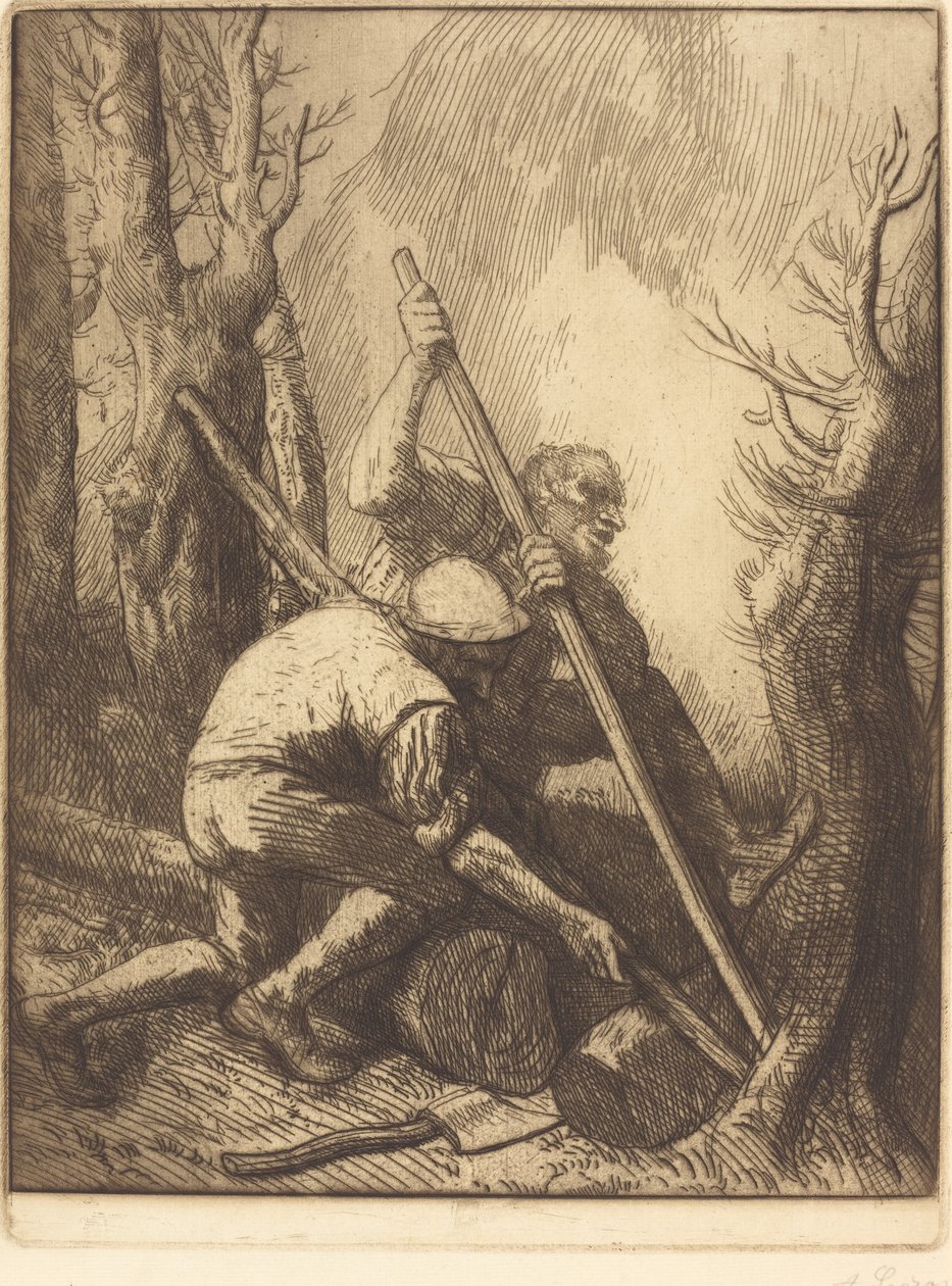Træskærer, 3. plade (Les bucherons) af Alphonse Legros