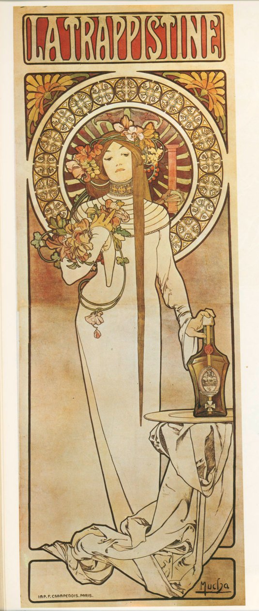 Alphonse Mucha: La Trappistine ... (litografi) af Alphonse Marie Mucha