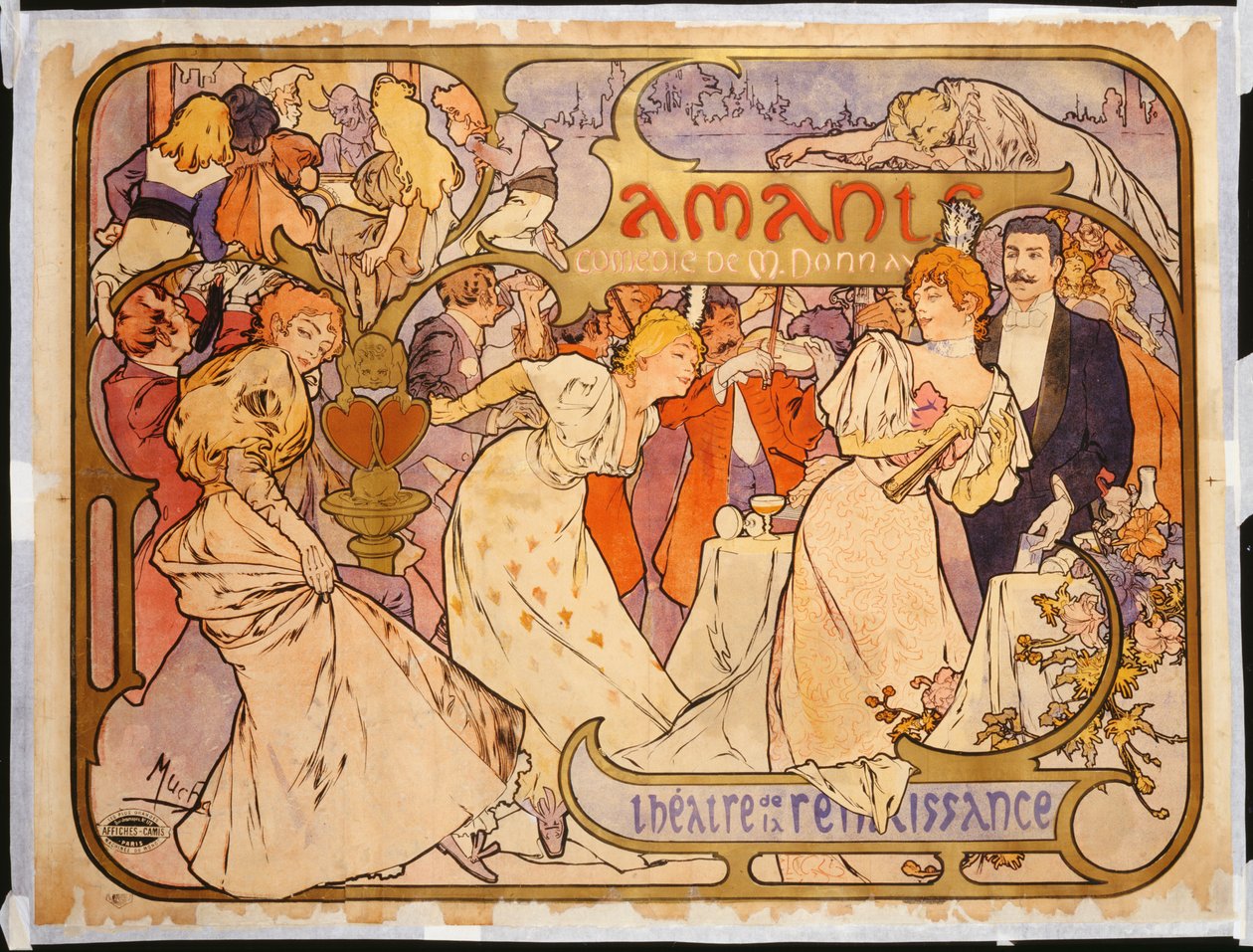 Elskere, 1895 af Alphonse Mucha