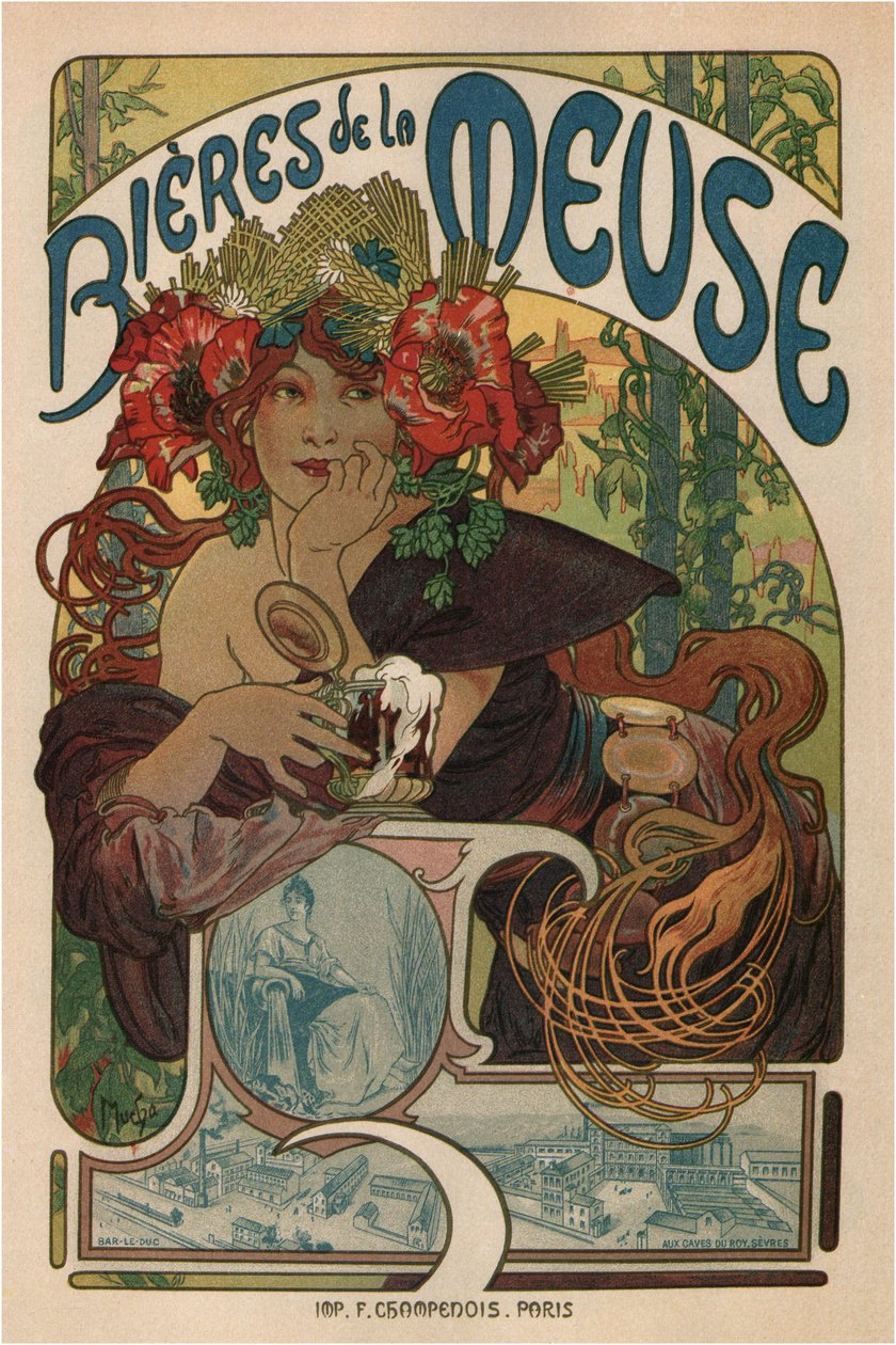 Maas øl af Alphonse Marie Mucha