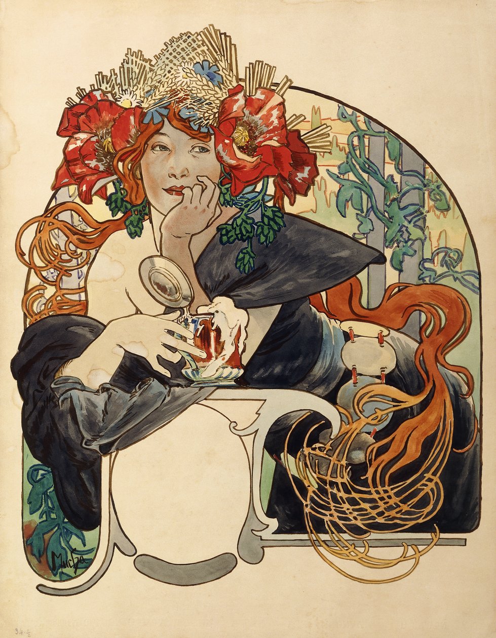 Meuse øl, af Alphonse Mucha