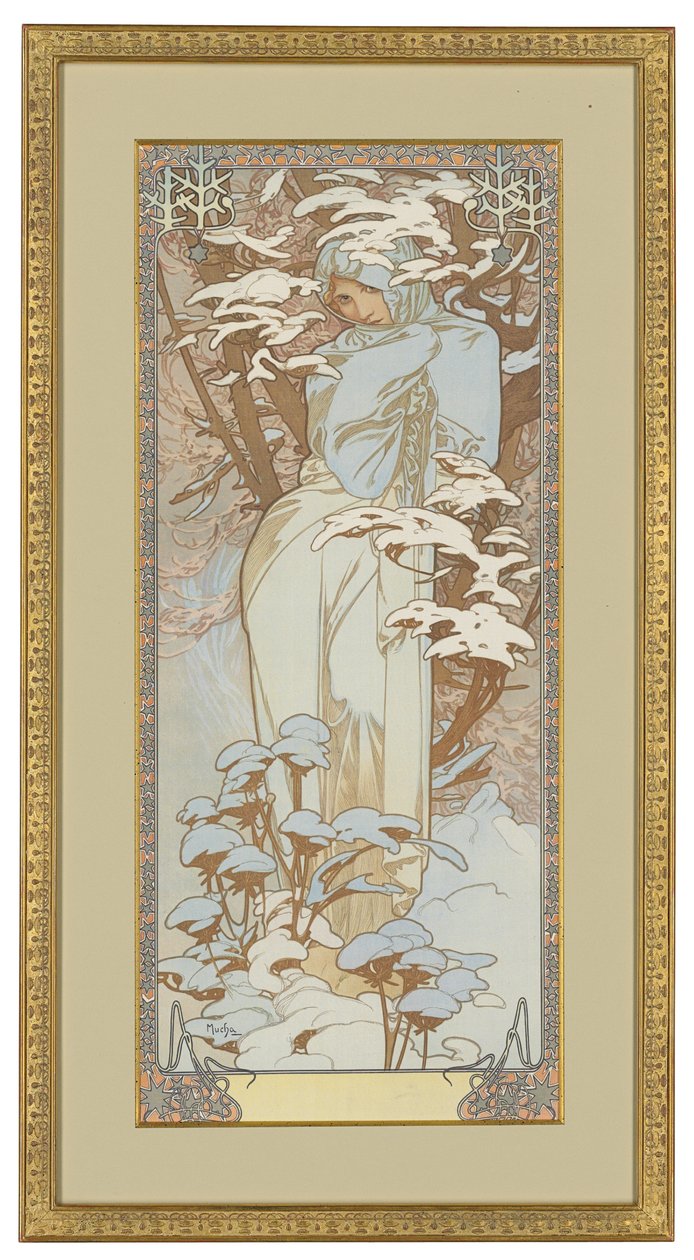 Fire årstider: Vinter, 1900 af Alphonse Mucha