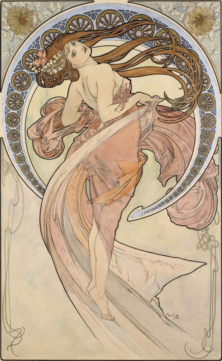 Dansen, 1898 af Alphonse Mucha