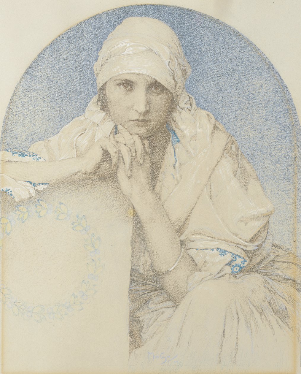 Portræt af Jaroslava af Alphonse Mucha